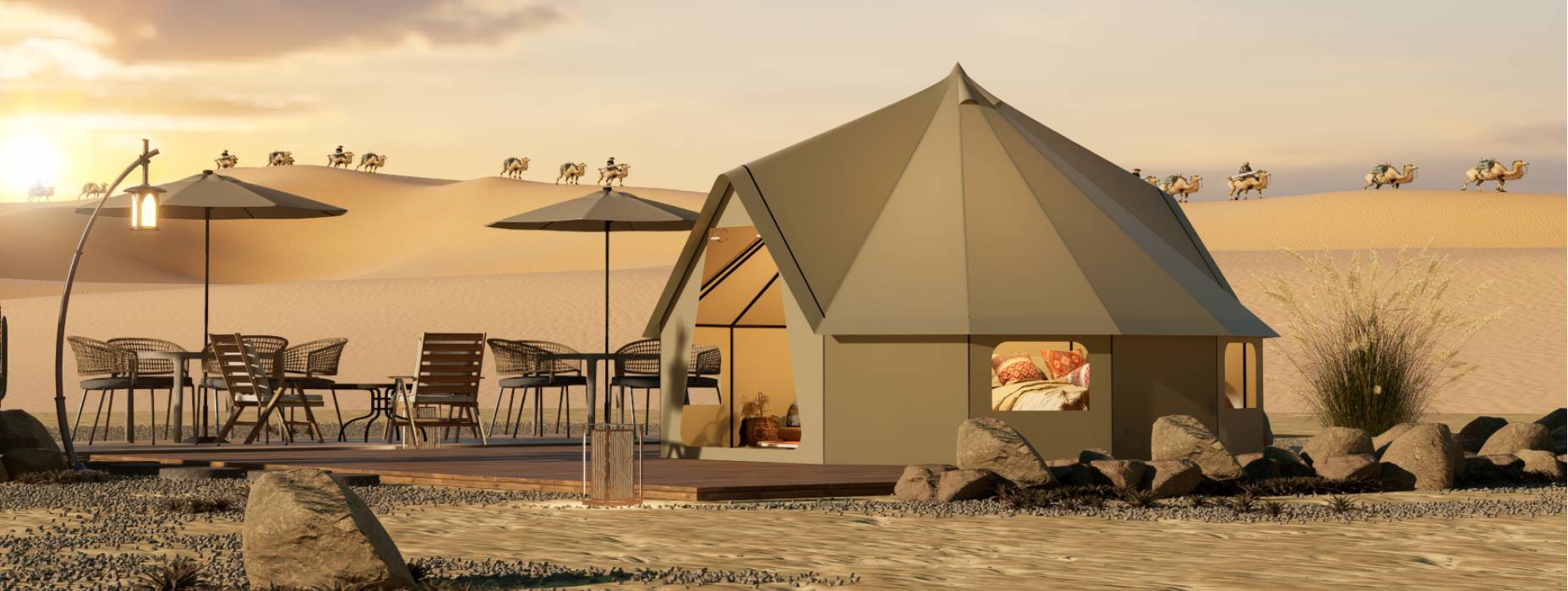 白银露营酒店帐篷产品